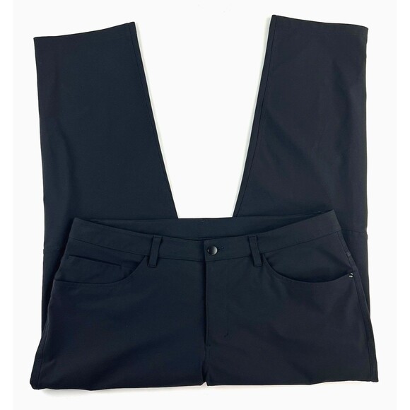 Lululemon ABC Pant Classic 5 Pocket Warpstreme Stretch Black Straight Mens 36x29 - Picture 5 of 8